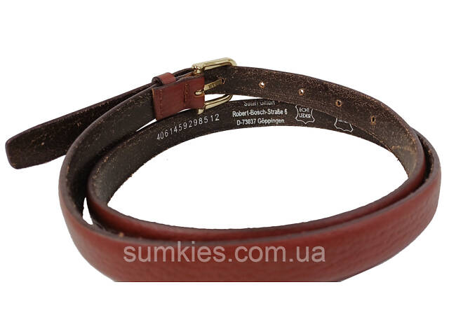 Шкіряний жіночий ремінь LS бордовий ширина 1,8 см - Фото 3