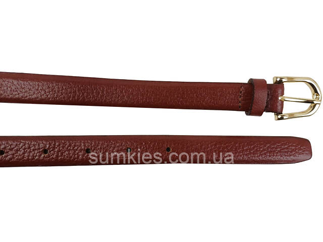 Шкіряний жіночий ремінь LS бордовий ширина 1,8 см - Фото 4