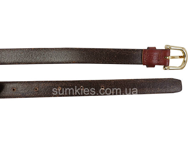 Шкіряний жіночий ремінь LS бордовий ширина 1,8 см - Фото 6