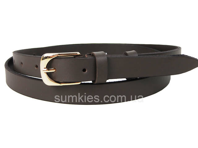 Шкіряний жіночий ремінь Skipper 1631-20 темно-коричневий 2 см - Фото 1