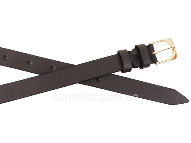 Шкіряний жіночий ремінь Skipper 1631-20 темно-коричневий 2 см - Фото 2