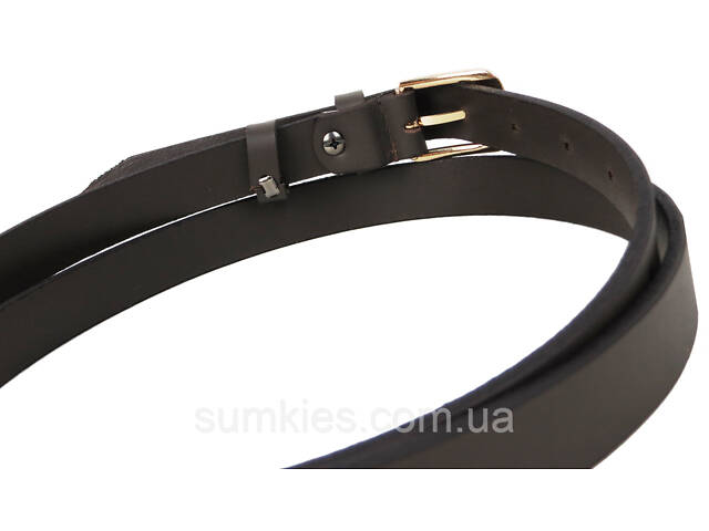 Шкіряний жіночий ремінь Skipper 1631-20 темно-коричневий 2 см - Фото 4