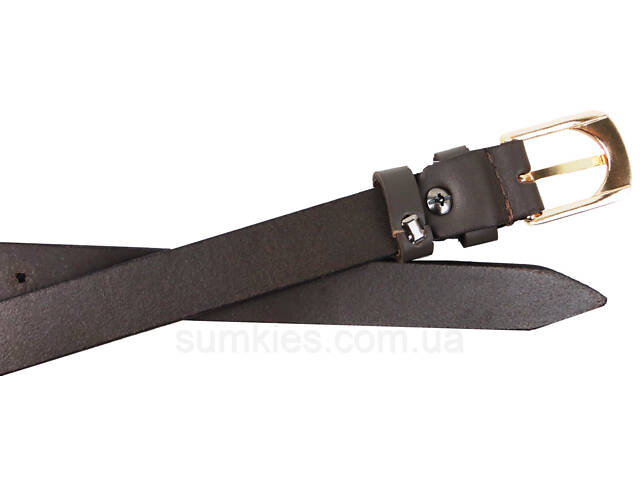 Шкіряний жіночий ремінь Skipper 1631-20 темно-коричневий 2 см - Фото 5