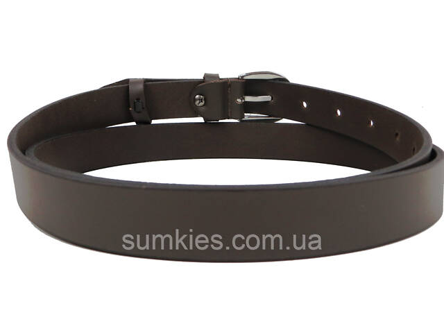 Шкіряний жіночий ремінь Skipper темно-коричневий, ширина 2,5 см - Фото 5