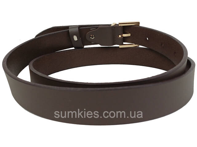 Шкіряний жіночий ремінь Skipper темно-коричневий, ширина 3 см - Фото 3