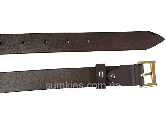 Шкіряний жіночий ремінь Skipper темно-коричневий, ширина 3 см - Фото 5