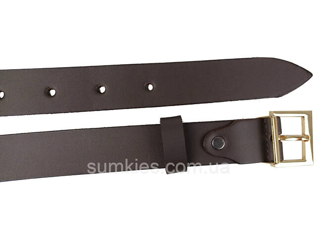 Шкіряний жіночий ремінь Skipper темно-коричневий, ширина 3 см - Фото 6