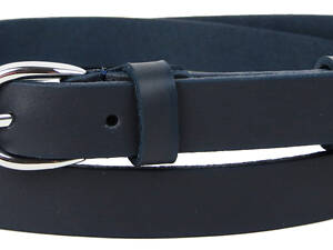 Кожаный женский ремень Skipper, Украина темно-синий 2 см