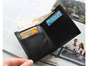 Кожаный компактный кошелек 'Vigore' черный