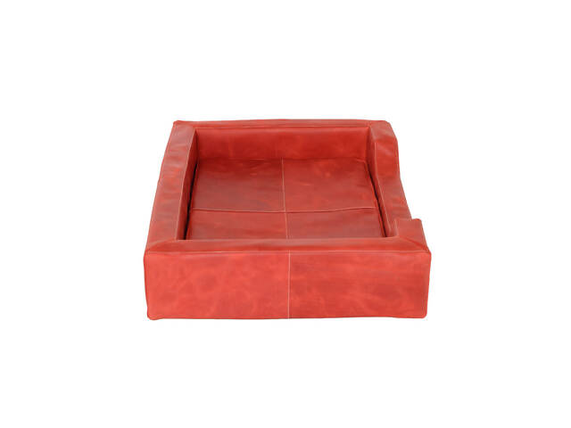 КОЖАНЫЙ КРОВАТЬ-ДИВАН ДЛЯ СОБАК BLACK LEATHER ((L): 76×106×20 СМ красный - Фото 2