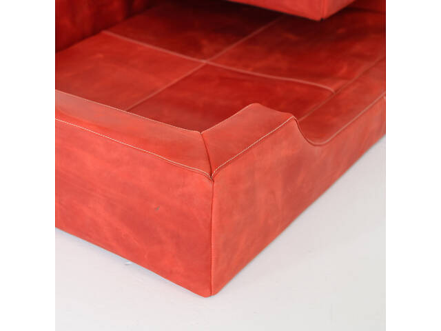 КОЖАНЫЙ КРОВАТЬ-ДИВАН ДЛЯ СОБАК BLACK LEATHER ((L): 76×106×20 СМ красный - Фото 3