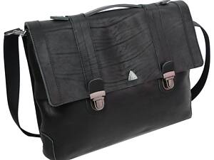 Шкіряний чоловічий портфель Mykhail Ikhtyar Чорний (50033 black)