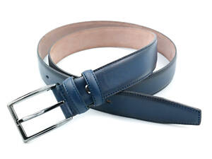 Кожаный мужской ремень Синий 3,5 х 110-120 см Weatro lmn-tur-35k-0019