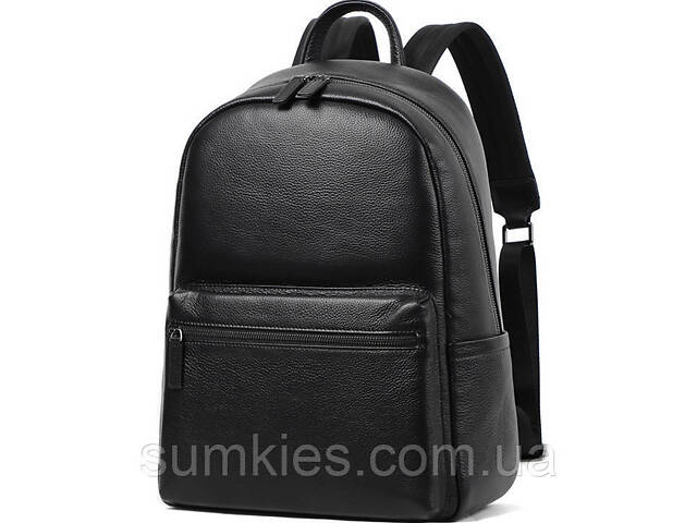 Шкіряний чоловічий рюкзак міський 30х41х12, сумка на плечі для ноутбука та документів Tiding Bag 20334 чорна - Фото 6