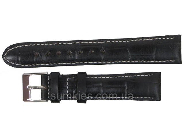 Шкіряний ремінець для годинника Mykhail Ikhtyar Ш18 мм чорний - Фото 1