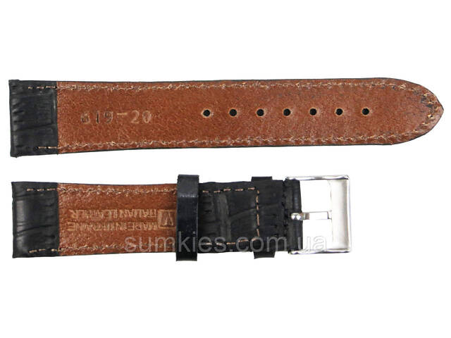 Шкіряний ремінець для годинника Mykhail Ikhtyar Ш20 мм чорний - Фото 2