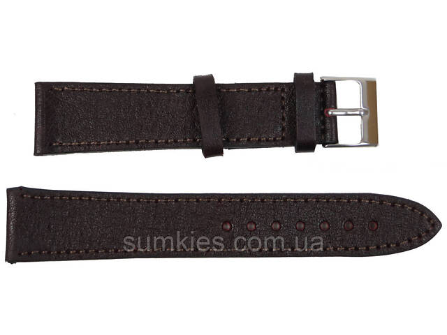 Шкіряний ремінець для годинника Mykhail Ikhtyar Ш20 мм коричневий - Фото 1
