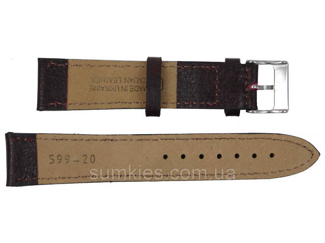 Шкіряний ремінець для годинника Mykhail Ikhtyar Ш20 мм коричневий - Фото 2