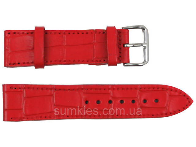Шкіряний ремінець для годинника Mykhail Ikhtyar Ш22 мм червоний - Фото 1
