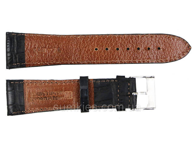 Шкіряний ремінець для годинника Mykhail Ikhtyar Ш24 мм чорний - Фото 2