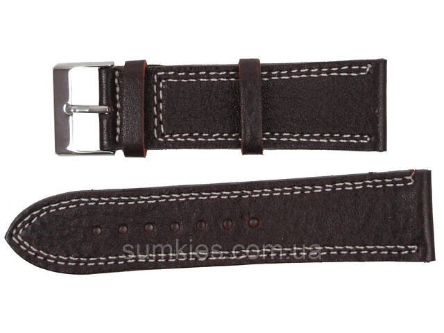 Шкіряний ремінець для годинника Mykhail Ikhtyar Ш24 мм темно-коричневий - Фото 1