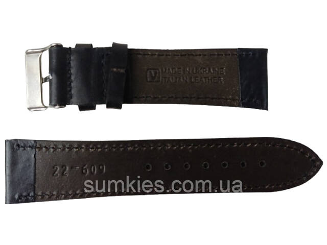 Шкіряний ремінець для годинника Mykhail Ikhtyar, Україна ширина 22 мм чорний - Фото 2