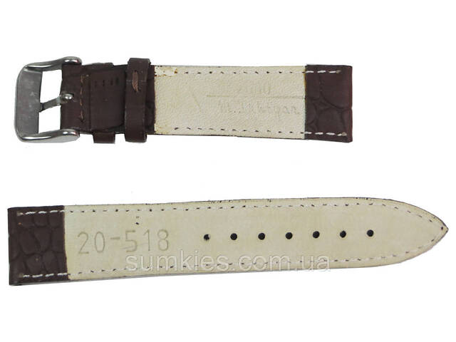 Шкіряний ремінець для годинника під крокодила Mykhail Ikhtyar Ш22 мм коричневий - Фото 2
