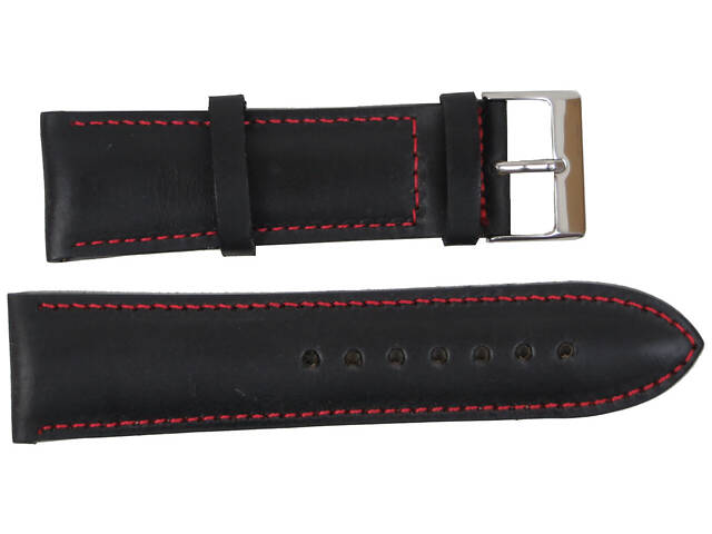 Шкіряний ремінець для годинника Mykhail Ikhtyar Ш24 мм чорний - Фото 1