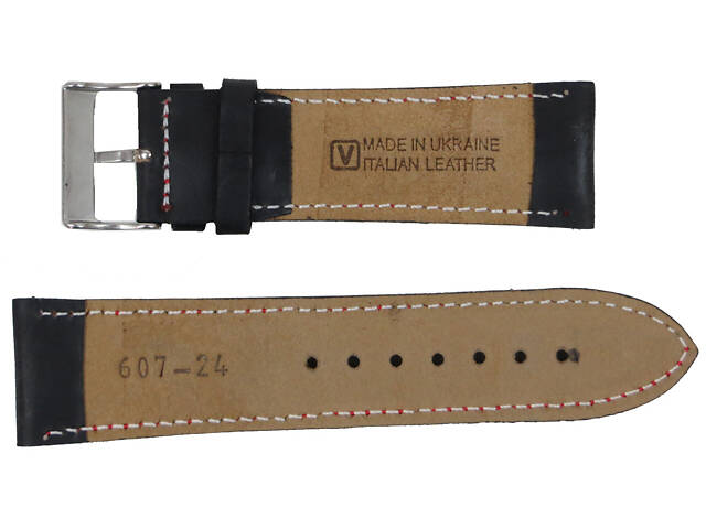 Шкіряний ремінець для годинника Mykhail Ikhtyar Ш24 мм чорний - Фото 2