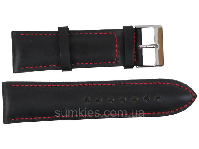 Шкіряний ремінець для годинника Ш24 мм Mykhail Ikhtyar чорний - Фото 1