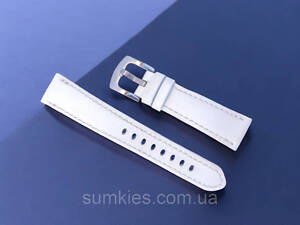 Шкіряний ремінець на жіночий годинник білий