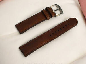 Кожаный ремешок для мужских наручных часов коричневый