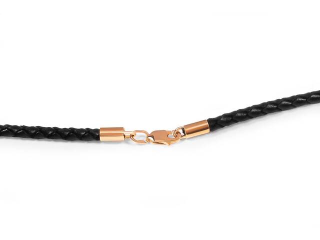 Шкіряний шнурок із золотими вставками 600 - Фото 5