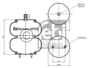 Кожух пневматической рессоры FEBI BILSTEIN 45759 на VOLVO FH 16