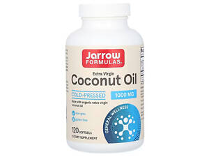 Кокосовое масло, Coconut Oil, Jarrow Formulas, 1000 мг, 120 капсул