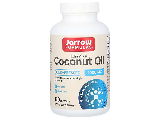 Кокосовое масло, Coconut Oil, Jarrow Formulas, 1000 мг, 120 капсул - Фото NaN Кокосовое масло, Coconut Oil, Jarrow Formulas, 1000 мг, 120 капсул - Фото NaN