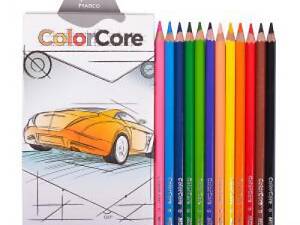Колекційні кольорові акварельні олівці 12 кольорів 'Marco Color Core'