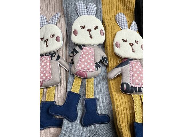 Колготки для девочки с зайкой цвет черный 10687, Размер 85 - Фото 5