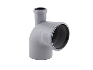 Коліно каналізаційне з відводом TA Sewage 50х110х110, 90° (вгору)