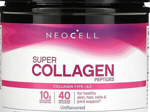 Супер колагенові пептиди для волосся шкіри нігтів Neocell Super Collagen Peptides 400 г без смаку