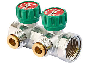 Коллектор вентильный с адаптером Koer KR.1127-2 - 1'x2 - 3/4 Ways (евроконус-плоскость) (KR4946)