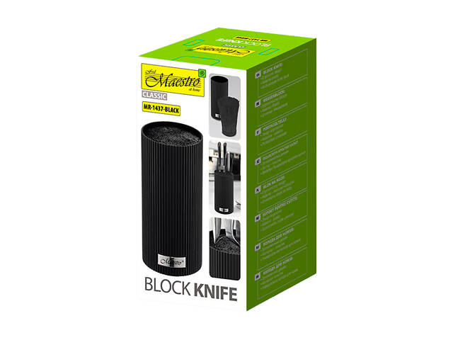 Колодка для ножів Maestro 220 x 110мм чорна (MR-1437-BLACK) - Фото 4