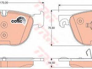 Колодка тормозов. диск. BMW X5, X6 передн. (выр-во TRW) TRW GDB1726 на BMW X5 (E70)