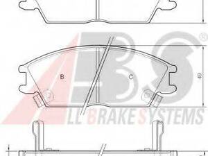 Колодка тормозов. диск. HONDAHYUNDAI ACCORDACCENT передн. (выр-во ABS) A.B.S. 36172 HONDA ACCORD Mk II Наклонная задняя