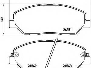 Колодка тормозов. диск. HYUNDAI SANTA FE, передн. (выр-во BREMBO) BREMBO P30036 HYUNDAI SANTA FÉ I (SM)