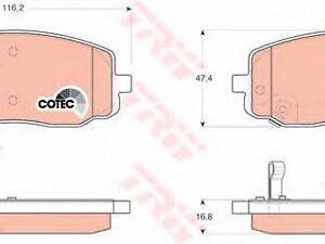Колодка гальм. диск. KIA PICANTO, HYUNDAI i10 передн. (вир-во TRW) TRW GDB3369 на HYUNDAI i10 (PA)