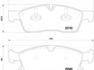 Колодка гальм. диск. MB G-CLASS 350 2012-, M-CLASS 2011- передн. (вир-во BREMBO) BREMBO P50108 на MERCEDES-BENZ M-CLASS