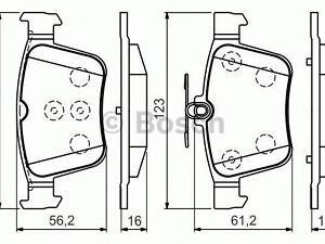 Колодка гальм. диск. VW GOLF VII 2.0 2013,AUDI A3 2012 задн. (вир-во Bosch) BOSCH 0986494658 на VW GOLF VII (5G1, BE1)