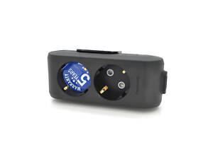 Колодка Panasonic X-tendia із заземленням 2 гнізда, з захистними шторками, чорна