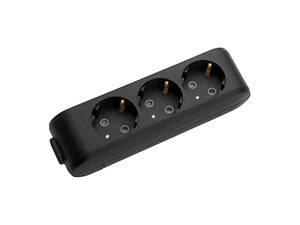 Колодка Panasonic X-tendia із заземленням 3 гнізда, з захистними шторками, чорна